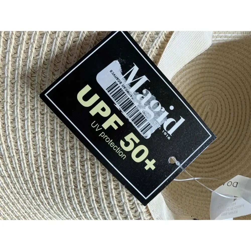 NEW! Sea Side Destin FL Floppy Sun Hat Natural One Size Embroidered UPF 50